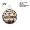 Halloween Door Sign Sign, This Is My Haunted Place Festival Seasonal Front Decorative Hanging Plaque, Metal Wall Art Decor Durable