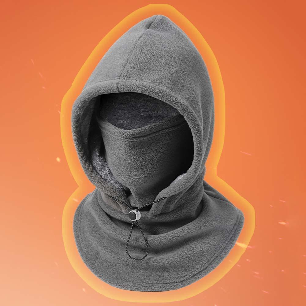 Thermal Hooded Neck Drawstring Pullover Cap Fashion Helmet Hat Male