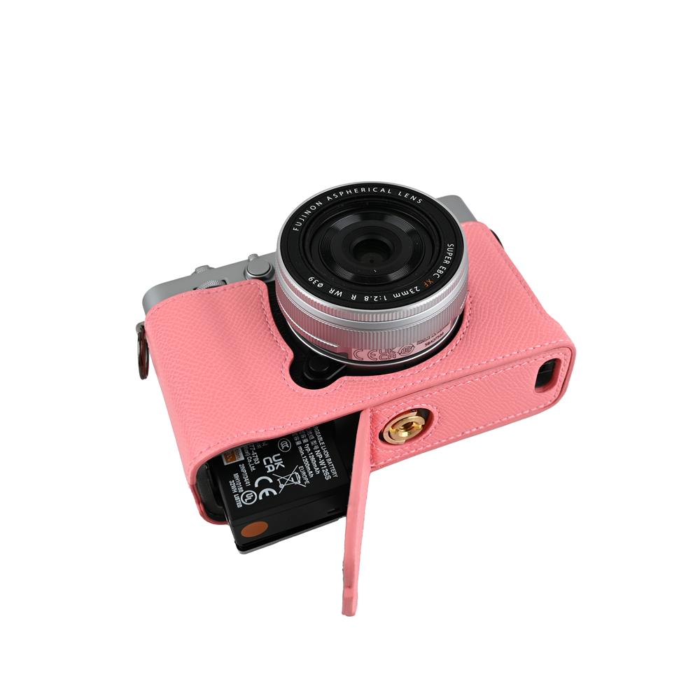 Palm Print PU Leather Case for Fujifilm X-E5 Fuji XE5 Camera Storage Bag Hard Protective Shell with Shoulder Strap