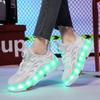 TUINANLE Светящиеся кроссовки с двумя колесами, светящаяся обувь для роликовых коньков, светодиодная обувь для девочек, зарядка через USB