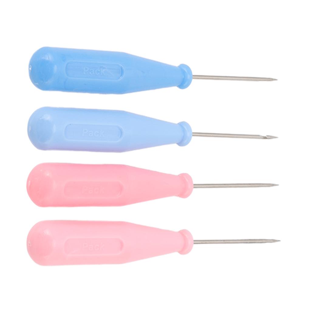 4 Pcs Awl Tool Incisive Sturdy Sewing Awls Tools with Plastic Handle for DIY Leather Craft Sewing