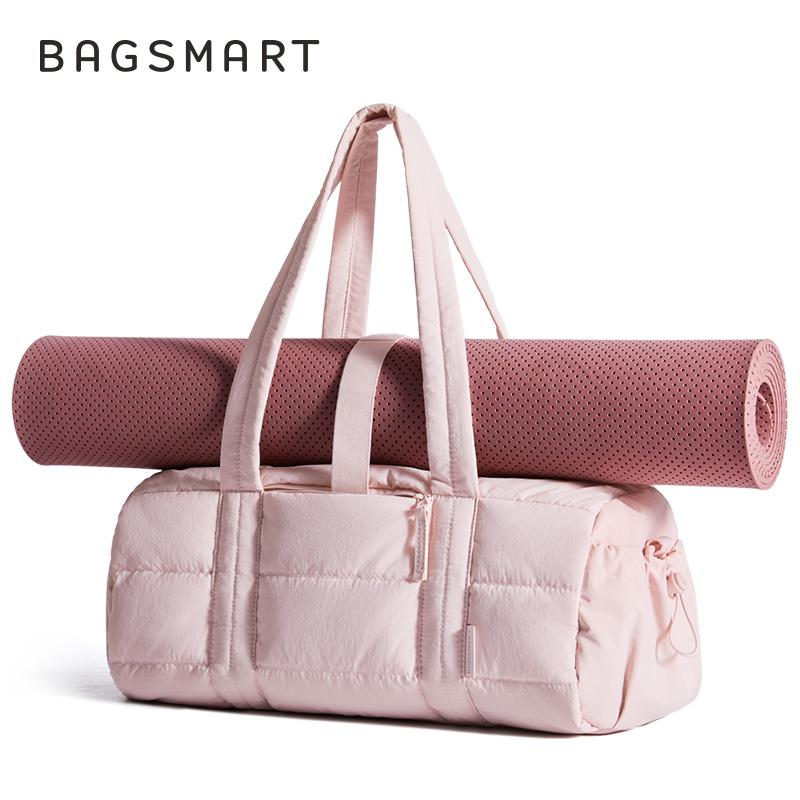 BAGSMART Дорожная спортивная сумка для женщин с местом для коврика для йоги, сумка-даффл с карманом для мокрых и сухих вещей, стеганая спортивная сумка для выходных и плавания