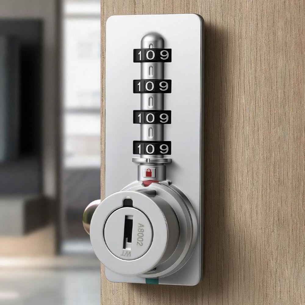 4-Digit Mechanical Password Lock Zinc Alloy Number Security Lockset 4-Digit Code Lock Drawer Use