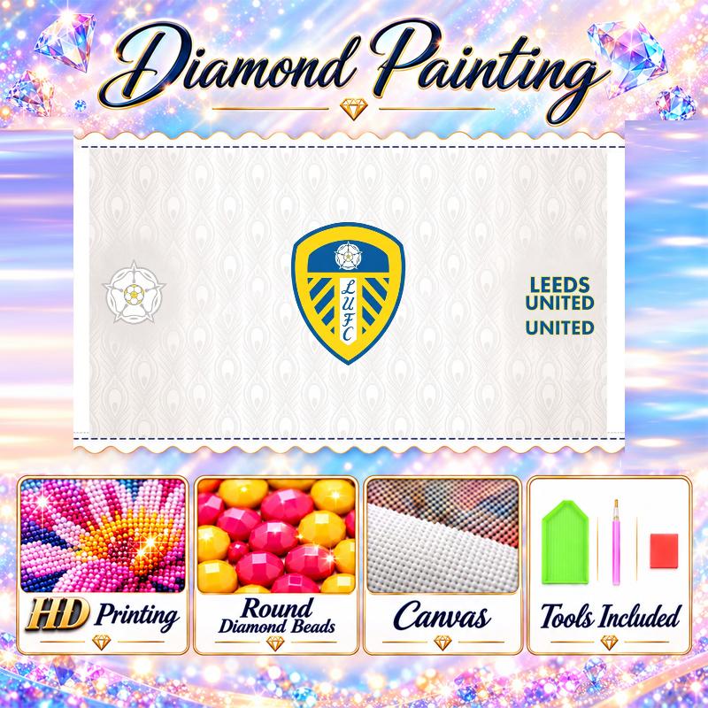 Leeds United FC 5D Diamond Painting Kit DIY Full Drill Diamond Art Home Wall Decor