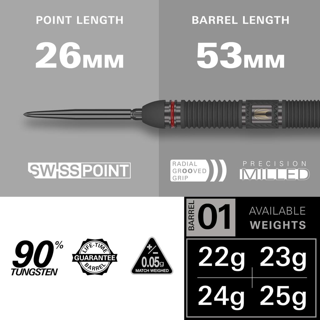 Target Darts Scope Steel Tip Swiss Point Tungsten Dart Barrel Steel Tip Dart Red Black Professional Dart Set with Swiss Points Tools Darts, 90% Set,