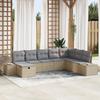 VidaXL 8-Piece Garden Sofa Set with Cushions Beige Poly Rattan 3359429