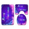 Christmas Bathroom Floor Mat Toilet Three-Piece Set