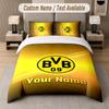 Custom Bedding Set Borussia Dortmund Pattern, Print Name Text 1 Duvet Cover plus 2 Pillowcases Home Textile