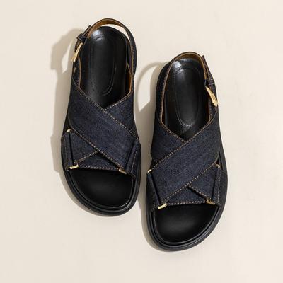 Универсальные римские сандалии на плоской подошве для лета