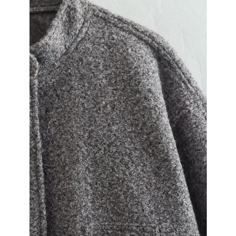 DAFIFY Женская мода повседневная однотонная принтованная куртка и пальто с длинным рукавом и воротником-стойкой на осень-зиму