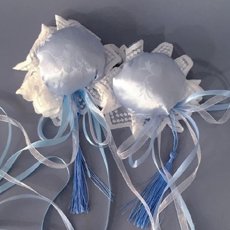 2pcs Hair Clip for Girls Harajuku Gothic Bun&Bowknot Teens Cosplay Hair Clip