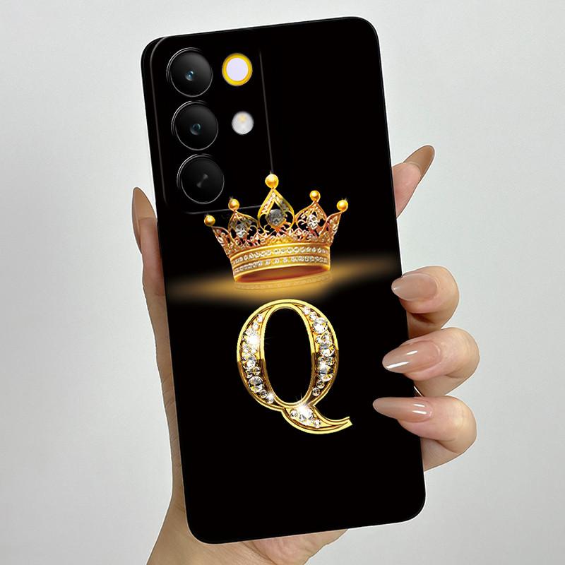 Для Realme C85 Pro 2025 Чехол для телефона с короной и начальной буквой для пары RealmeC85 Pro 4G RMX5555 Мягкий силиконовый TPU Защитный чехол для объектива