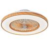 Japanese-Style Flush Mount Fan Light with Wood Grain, Chandelier for Living Room, Bedroom, Restaurant, 110V