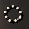Obsidian Cross Bracelet Chinese Black Eight Billiard Bracelet Opal Beaded Student Party Bracelet