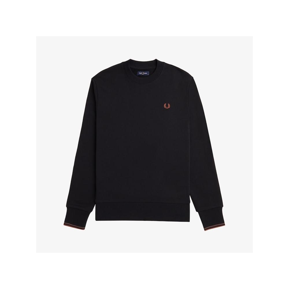 Fred Perry [базовый] Толстовка с круглым вырезом, черная Afpm2437535 X56 qzgAfpm2437535 X56