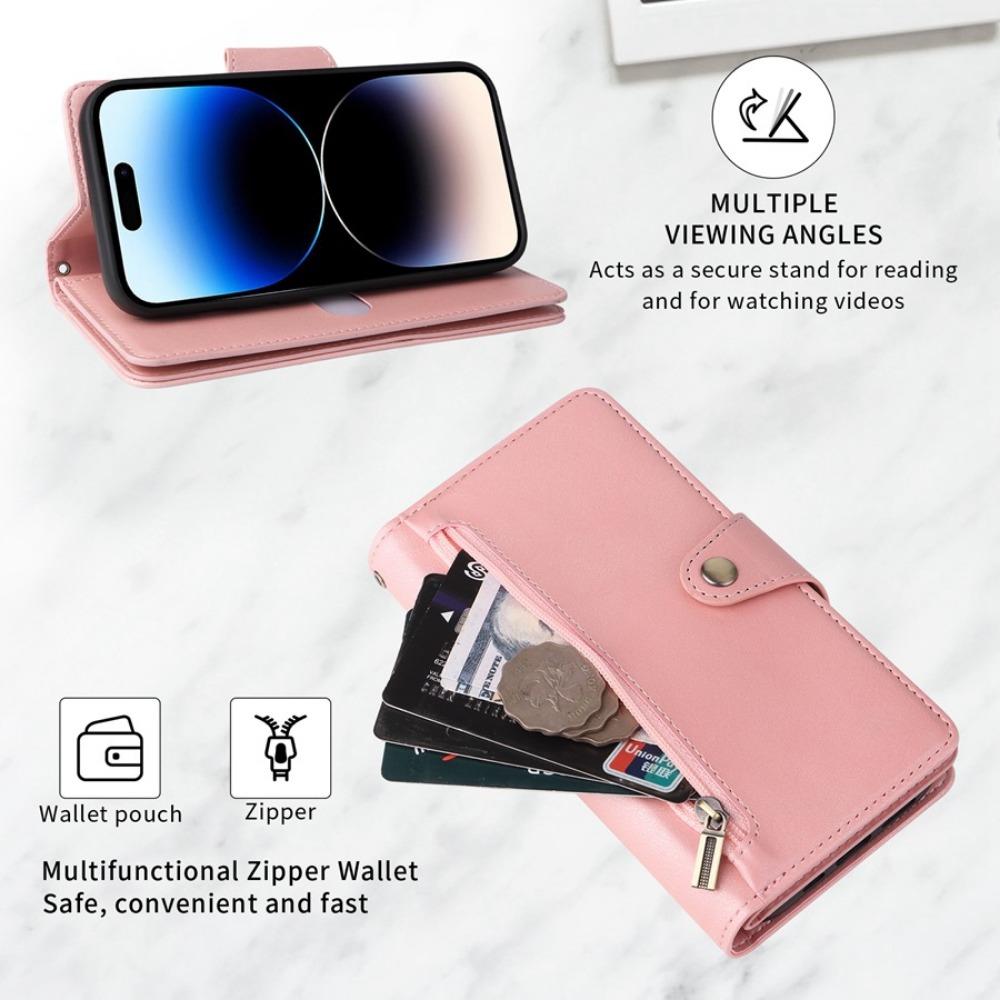 Чехол-кошелек на молнии для iPhone 15 14 13 12 11 Pro Max Mini XS XR X 7 8 Plus SE Слоты для карт Ремешок Кожаная обложка