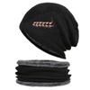(Projector)Men Women Outdoor Warm Winter Knitted  Hat And Scarf Set Stylish Knit  Cap