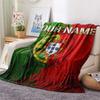 Custom Name Portugal National Football Team Flannel Blanket, High quality Comfortable for All Seasons, Home Decor, Warmth and Comfort