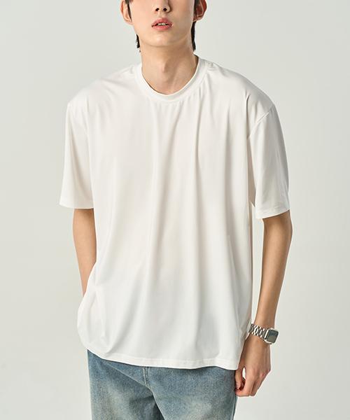 KOLEAT [4Colors] Ice Cooling Summer Refrigerator Plain Short Sleeve [Men] Oversized Short Sleeve T-Shirt Ver.