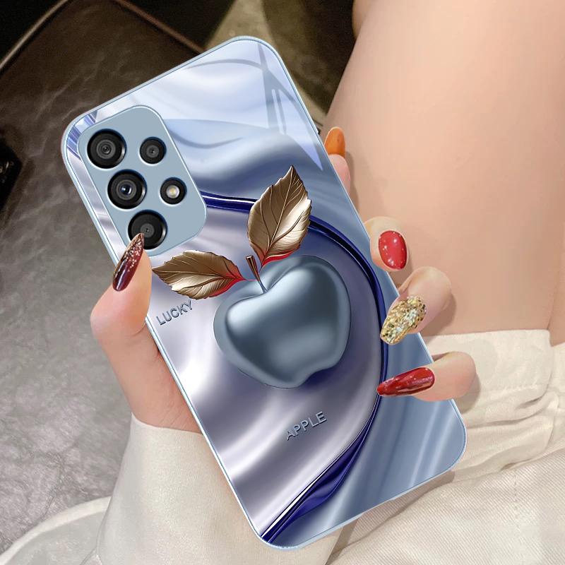 Счастливое Черное Яблоко Для Samsung Galaxy S10 4G S20 11E 30 S21 22 S24 Fe Pro S23 S25 Ultra 5G S9 Чехол для телефона из закаленного стекла
