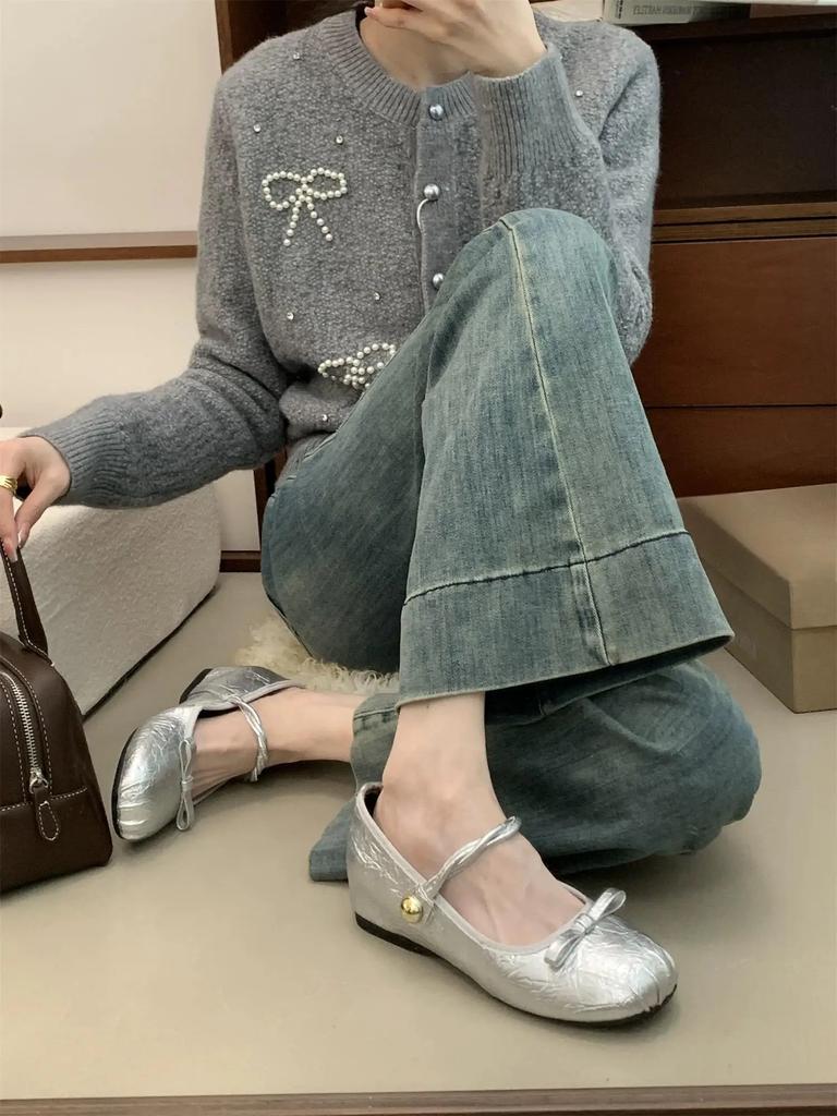 Балетки на плоской подошве Модная женская обувь Повседневные кроссовки с круглым носком Удобные туфли для вечеринок Ретро-стиль для отдыха Mujer