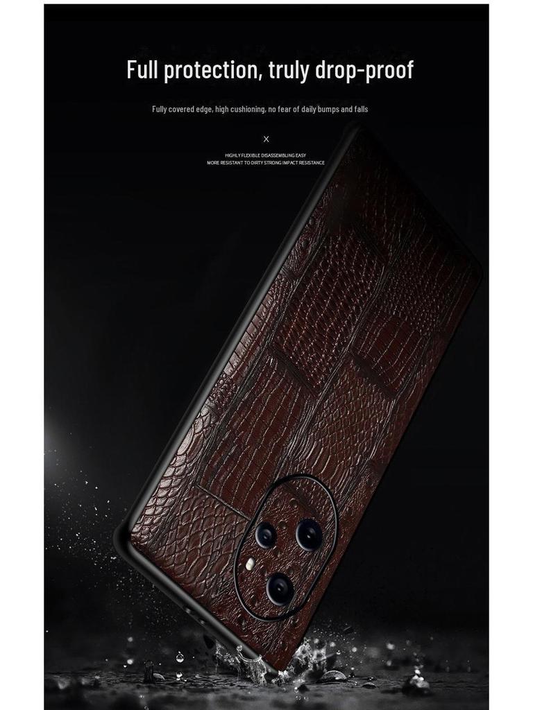 Защитный чехол из натуральной кожи для Honor 80, 80SE, 80Pro с текстурой из коровьей кожи