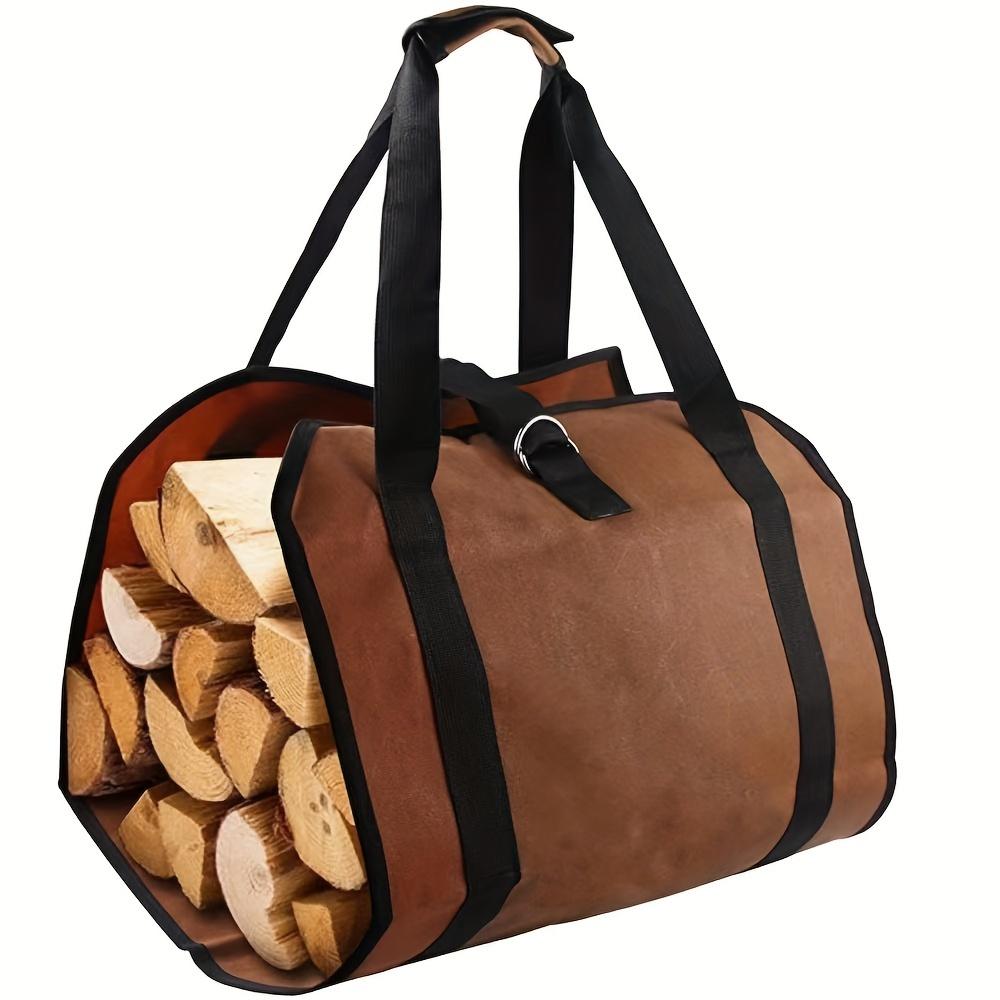Heavy-Duty Firewood Carrier Bag, Durable Polyester Tote with Sturdy Handles for Camping & Outdoor. Easy Carry & Storage.