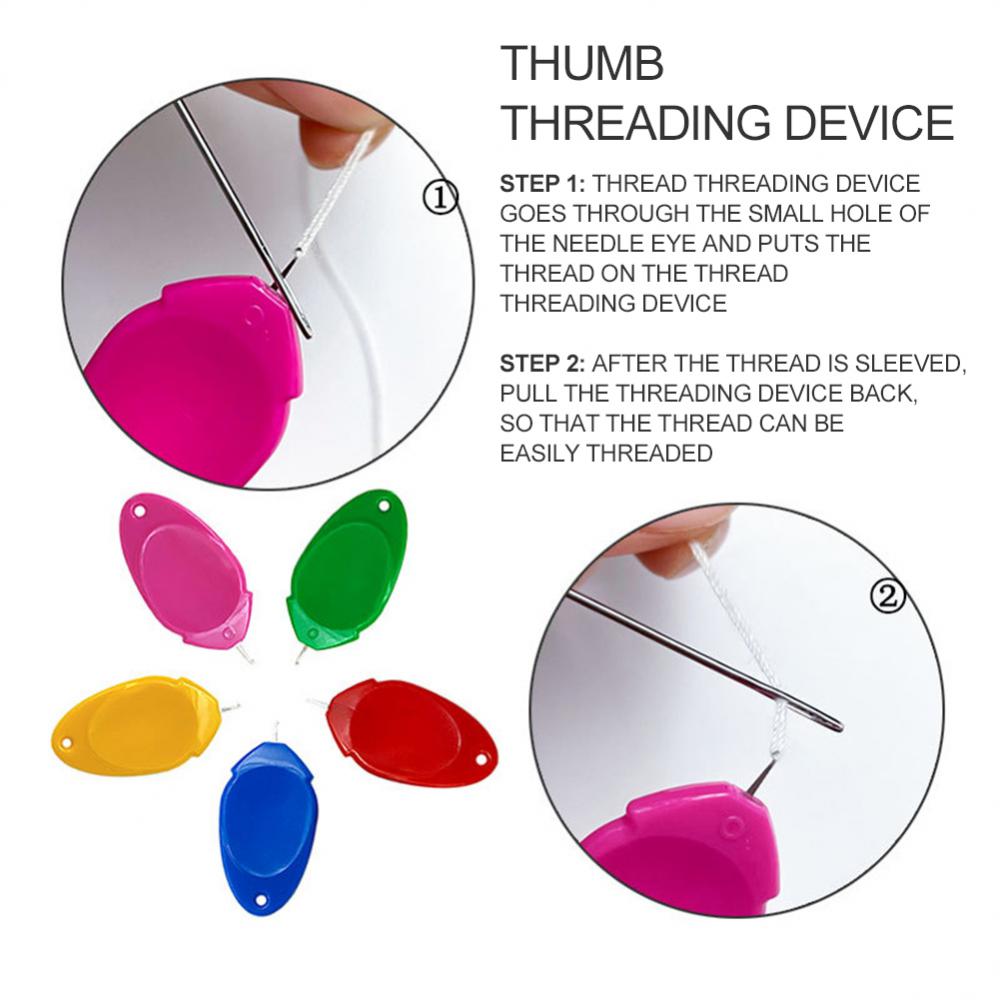 10Pcs Needle Threader Stitch Insertion Tool for Sewing Machine Plastic Wire Loop for Needles Needleswork Threader Sewing Gadgets