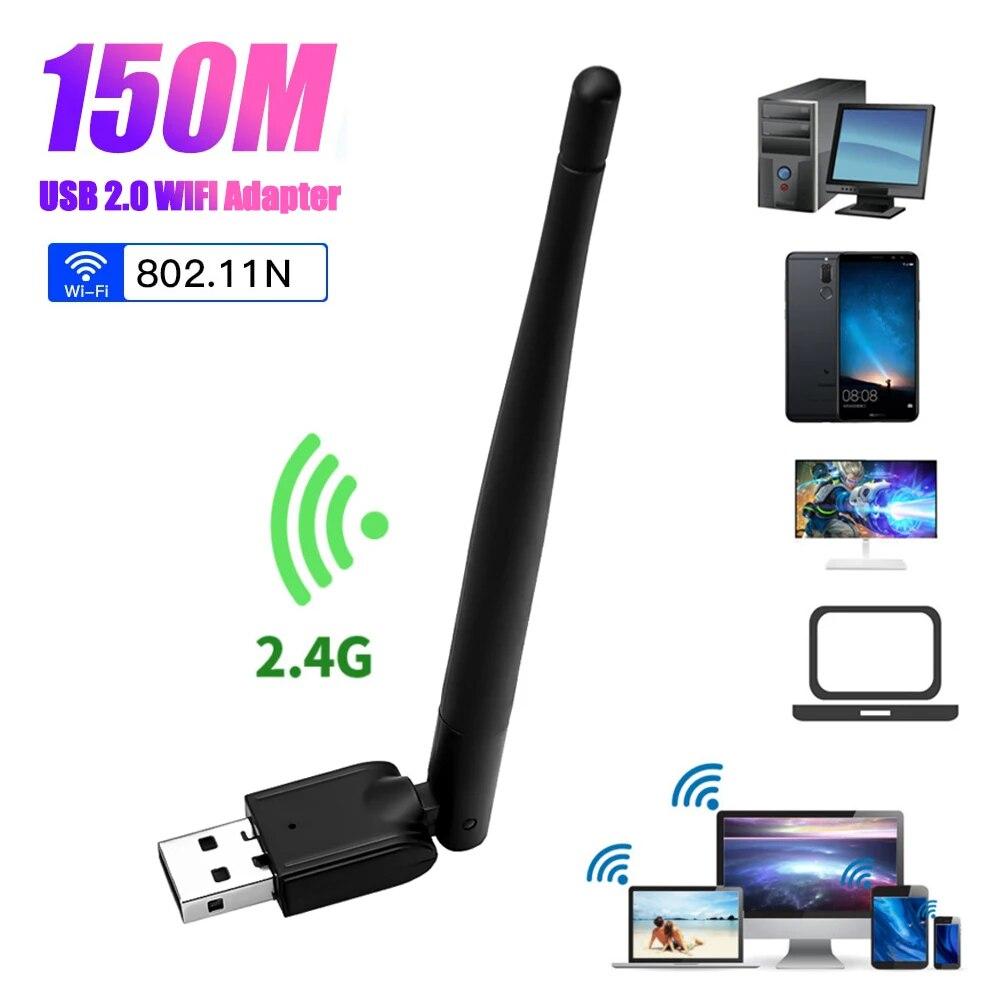 150 Мбит/с USB-адаптер Wi-Fi Мини-беспроводная сетевая карта с вращающейся антенной Адаптер WiFi LAN для ПК-ноутбука