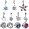 Original Copper Snowflake Flower Heart Pendant Blessing Bead Charms For Diy Bracelet Classic Jewelry Women Gift