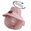 Fashion Solar Fan Face Mask Sun Hat 300mA UV Protection Fisherman's Hat Wide Brim Breathable Tea Picking Work Hat Summer Unisex
