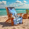 1PC Custom Name Wolf Pack Moonlit Journey Beach Towel Highly Absorbent And Sand-Resistant Towel for Swimming, Pool, Yoga, And Travel Lightweight