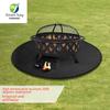36" Черный Круглый Огнеупорный Коврик для Костра и Барбекю с Силиконовым Покрытием