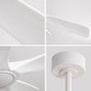 36-Inch Ceiling Fan in White, Propeller Blades of Solid Wood, Wireless Remote Control, 3CCT, Reversible DC Motor, Six Speed Settings, Power-Off Memory