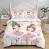 Cartoon Ballet Dancing Girl Comfortable Duvet Quilt Cover Pillowcase Bedding Set Children Bedroom Decoration Home Textile