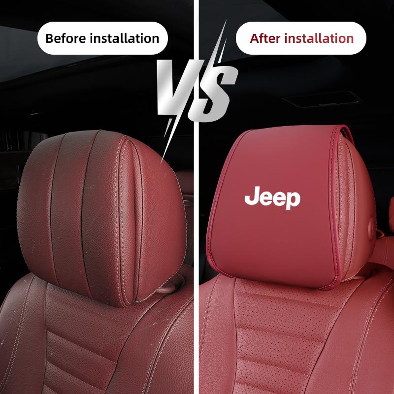 Car Seat Pillow Cover Auto Headrest Protective Shell For Jeep Renegade Compass Grand Cherokee Wrangler jk Gladiator Patriot AJT1
