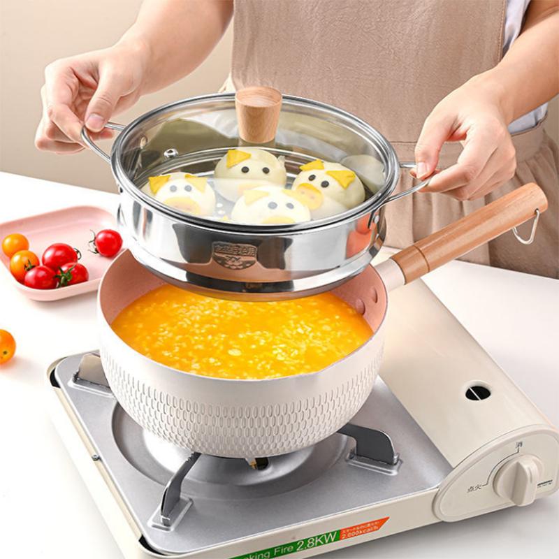 Japanese-style Snow Pan, Small Milk Pot Non-stick Pot Noodles Instant Noodle Pot Small Boiling Pot Small Soup Pot Household Gas Stove