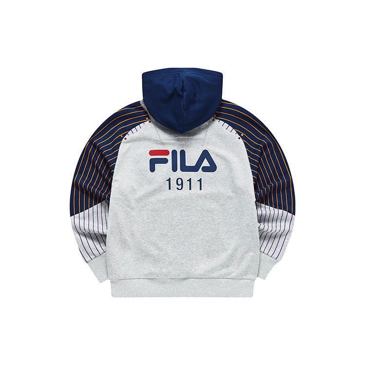Fila Fusion Худи в стиле колор-блок в полоску для женщин Худи Серебристо-серый T11W317204F-MG