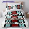 Martini Custom Name Pattern Bedding Quilt Set Quilt Cover Pillowcase Home Birthday Gift(1 * duvet cover + 2 * pillowcase, without core)