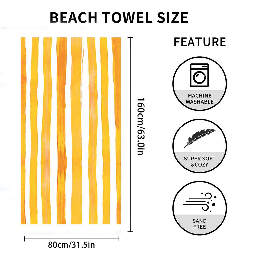 Best Selling Custom Blue Striped Print Sand Free Pool Towels Summer Outdoor Quick Dry Microfiber Suede Beach Towel