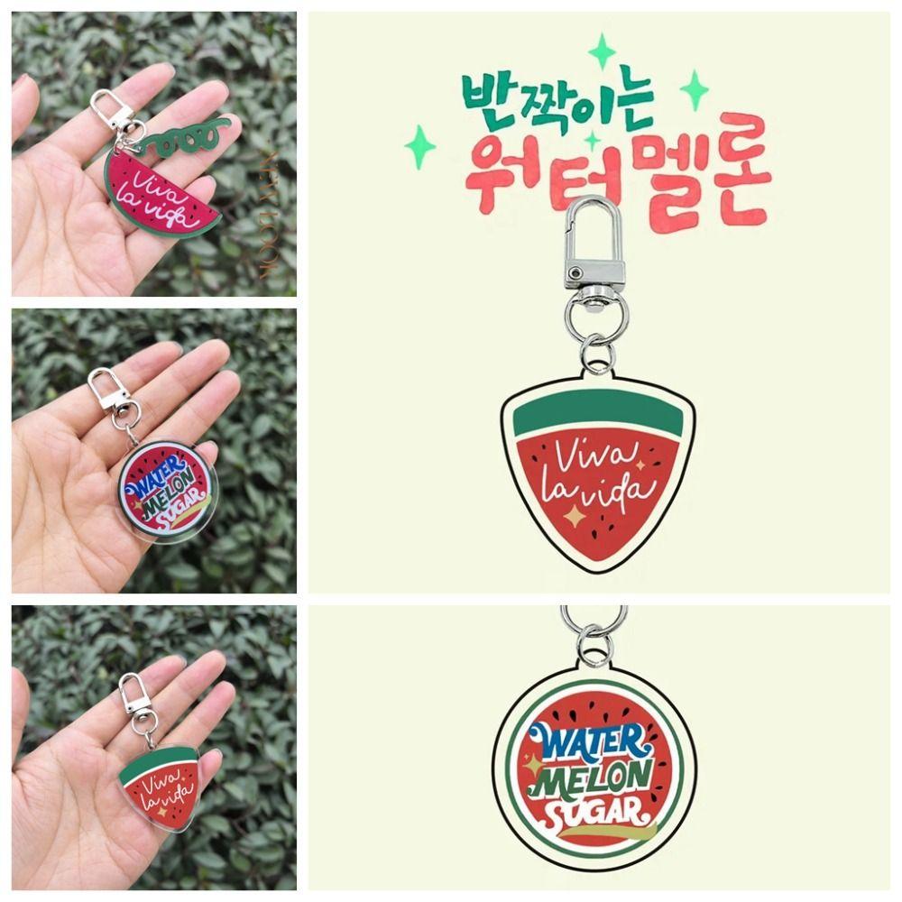 Viva La Vida Acrylic Watermelon Pendant Acrylic Shining Watermelon Keychain Car
