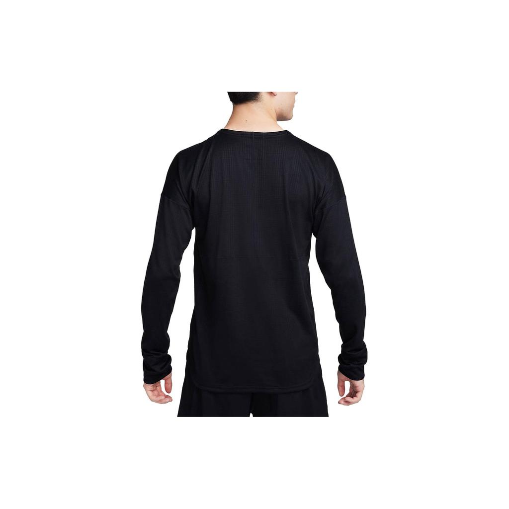 Nike Yoga Dri-FIT Solid с длинным рукавом тренировочный топ мужской черный FB7776-010