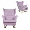 Кресло с ушами Diana качалка скандинавское пудрово-розовый велюр