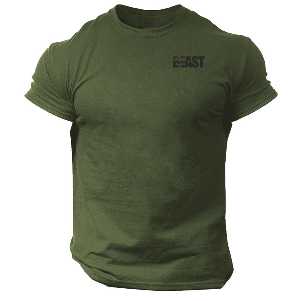 Beast T Shirt Pocket Gym Clothing Bodybuilding Training Workout Gorilla Mma Top