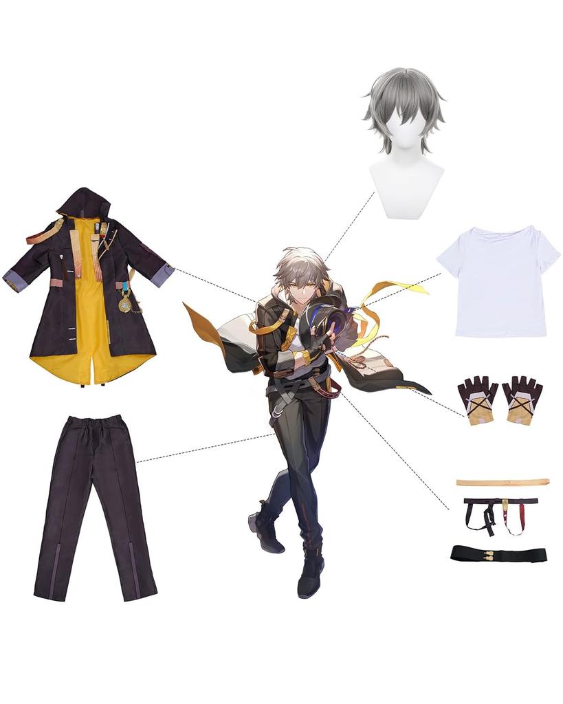 Pioneer Косплей с париком Мужской главный герой Mu Collapse Star Rail Косплей Костюм Полный комплект Костюм Взрослый Костюм Культурный фестиваль Caelus Косплей