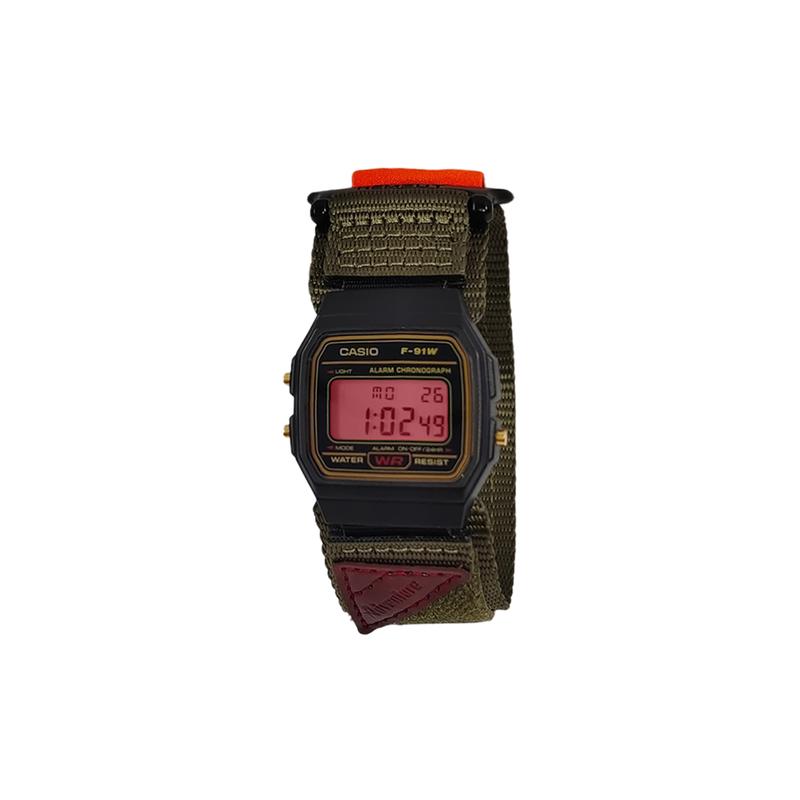 Casio Индивидуальные часы модифицированная серия водостойкие F-91WM-3 modified-helmer Коричневый прилив Кварцевые нейлоновый ремешок мужские часы F-91WM-3