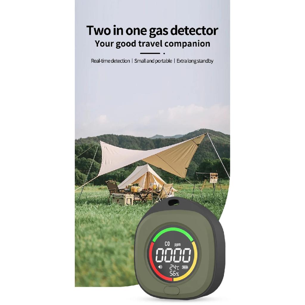 FMAi K5 Carbon Monoxide Detector Accurate detection LED Screen Portable Travel Rechargeable CO and CO2 Detector with alarm sound