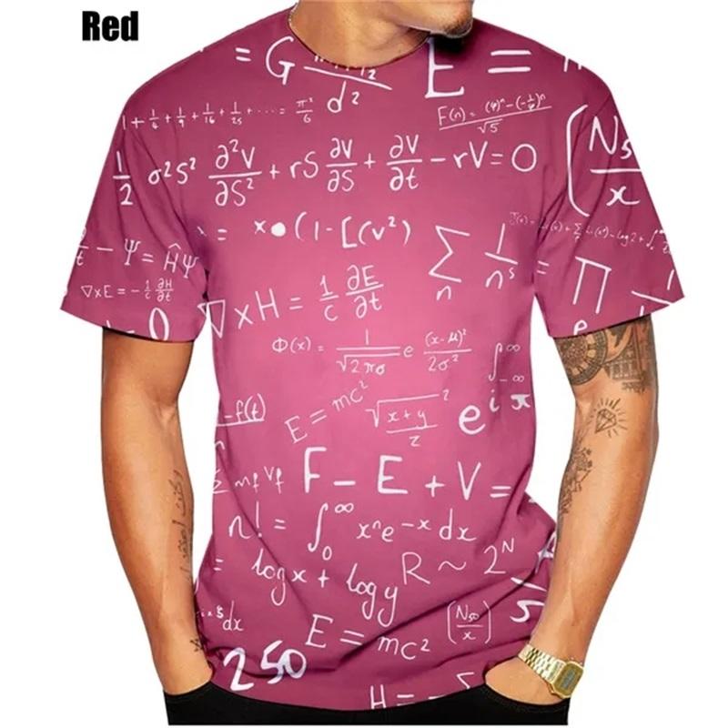 Модная креативная дизайнерская футболка с математической формулой и 3d принтом, мужские повседневные универсальные футболки больших размеров с короткими рукавами