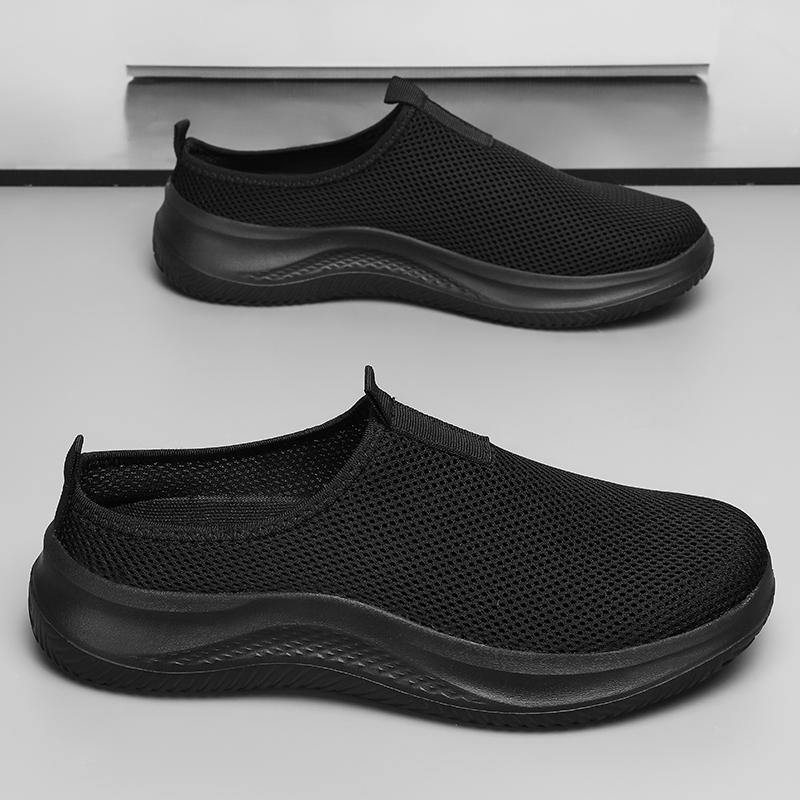 Летние мужские кроссовки большого размера с сетчатой воздушной вставкой, ультралегкие, унисекс, домашние тапочки