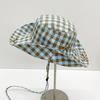 Versatile Hiking Fisherman Hat Sun Protection Bow Bucket Hat Cute Plaid Hiking Cap  Outdoor